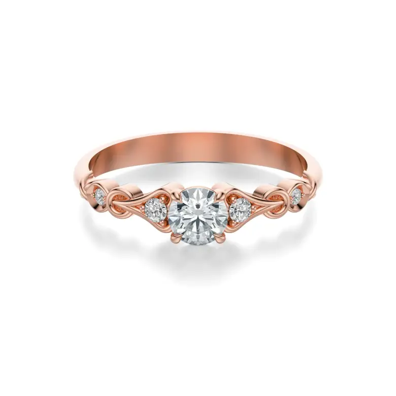 Pierścionek z różowego złota z diamentami AJPZ_062